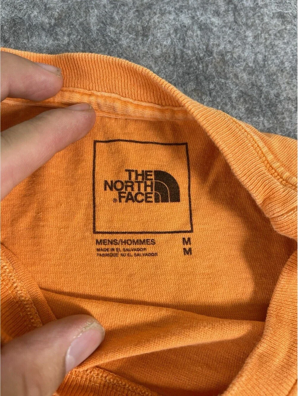 The North Face Shirt Mens Medium Orange Hike Logo Short Sleeve